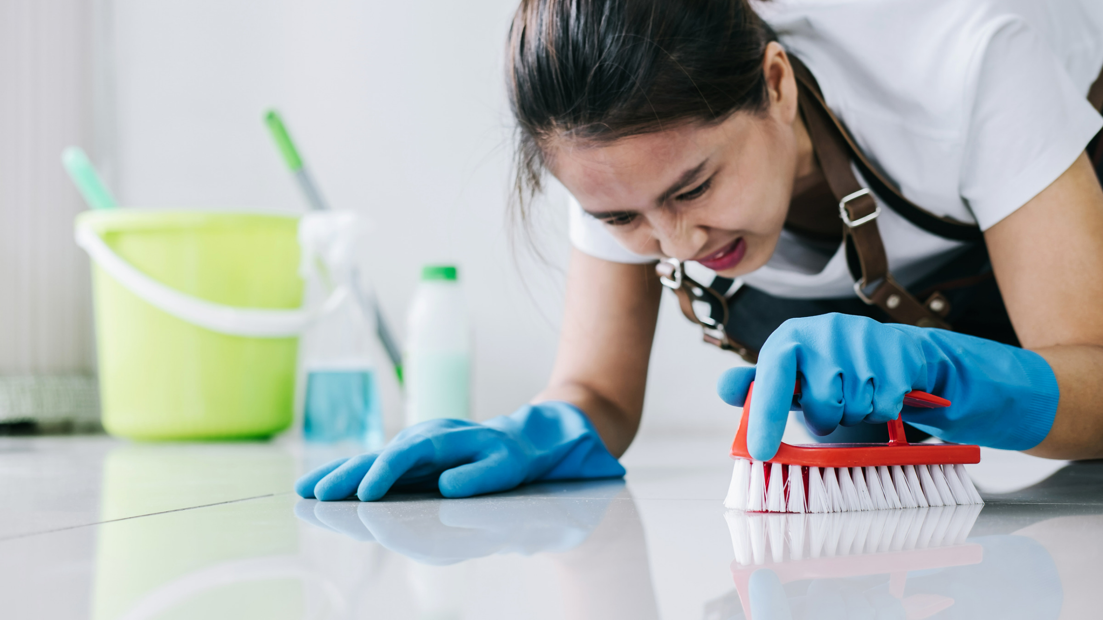 Women develop lower back pain from housework